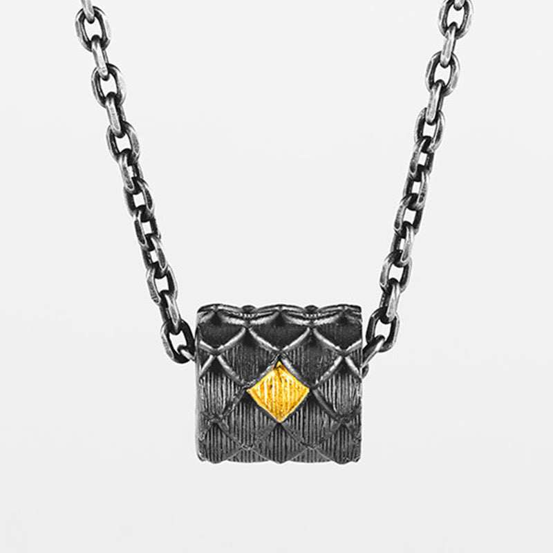 Handcrafted 999 Silver Dragon Scale Barrel Bead Necklace