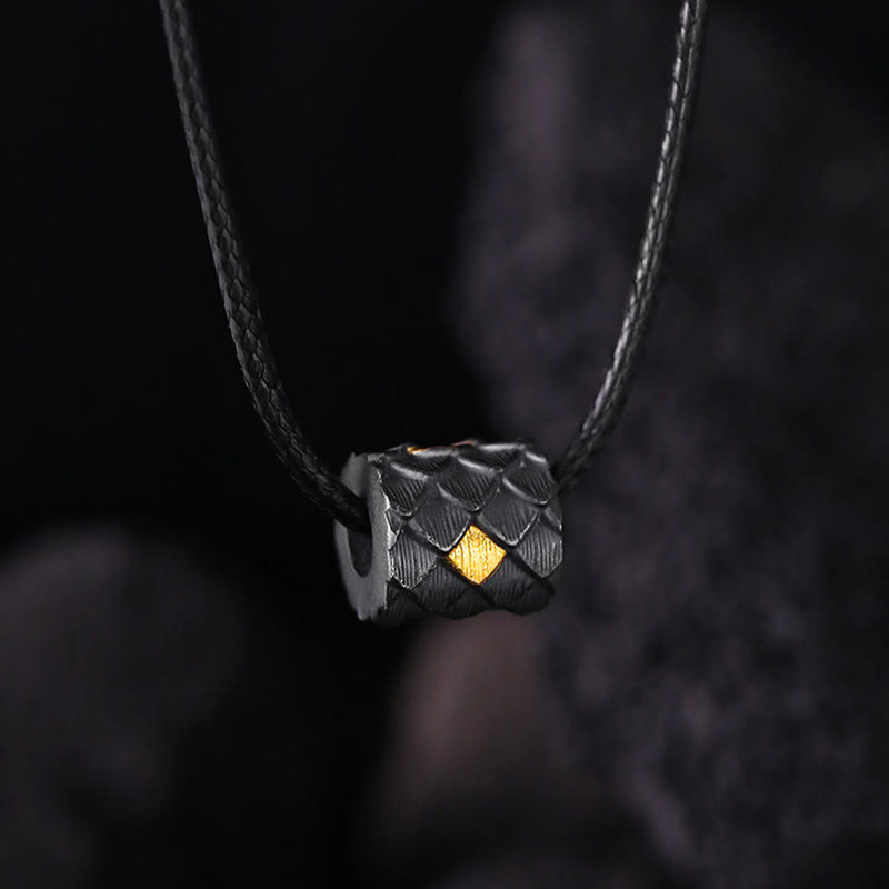 Handcrafted 999 Silver Dragon Scale Barrel Bead Necklace