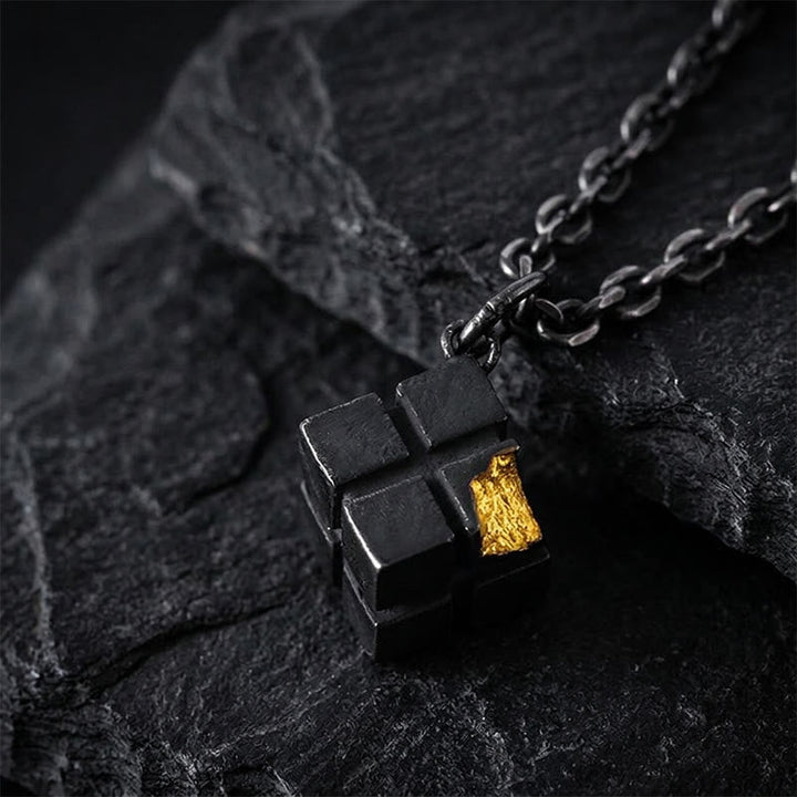 Handcrafted 999 Silver Forged Cube Necklace