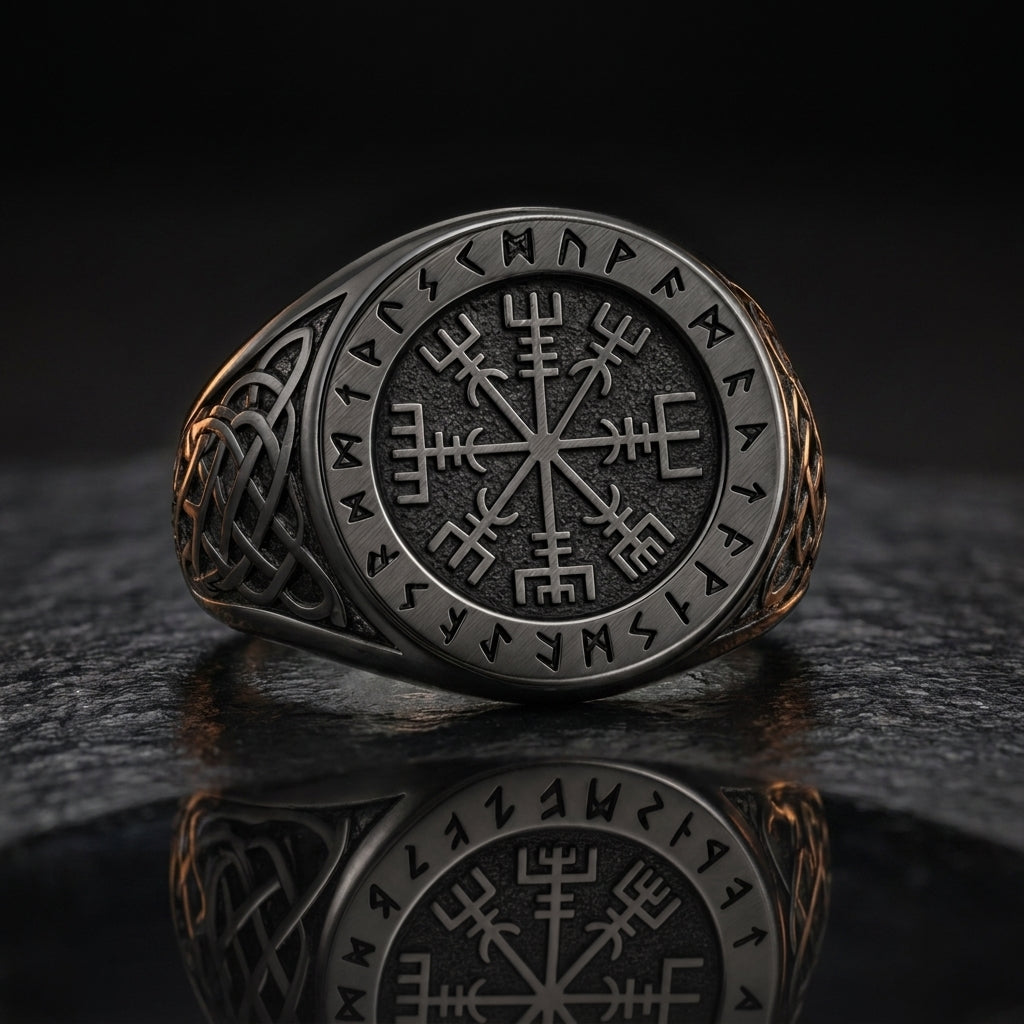 Helm of Awe Aegishjalmur Signet Ring — feature