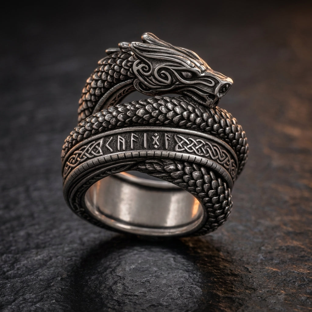 Jörmungandr Serpent Wrap Ring — feature