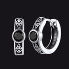 Black Onyx Celtic Knot Huggie Hoop Earrings for Men 1
