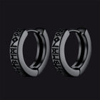 Norse Viking Runes Hoop Huggie Earrings For Men Women 1