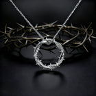 Christian Jesus Crown of Thorns Circle Pendant Necklace for Men 1