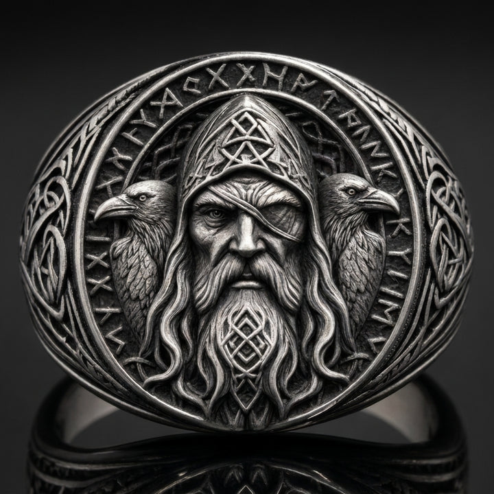Odin Allfather Signet Ring — detail