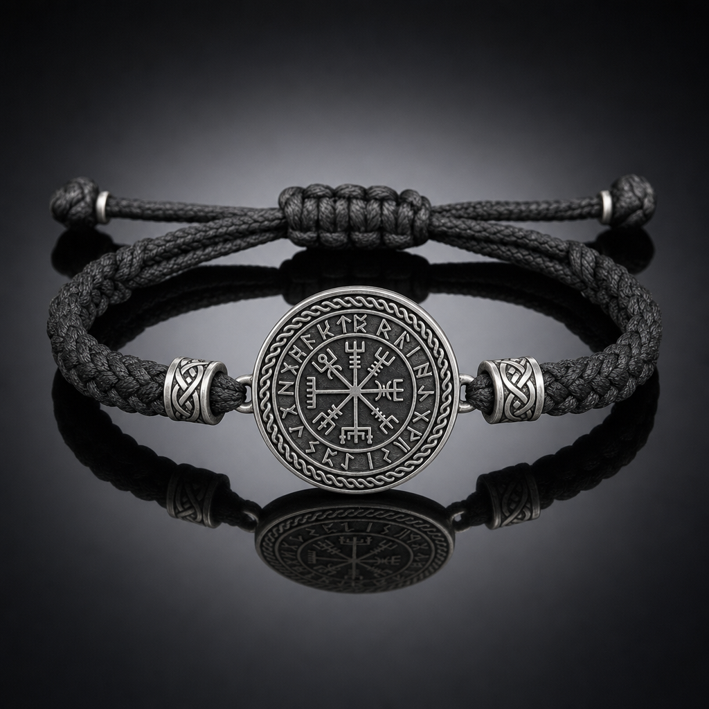 Vegvisir Slider-Knot Cord Bracelet for Men