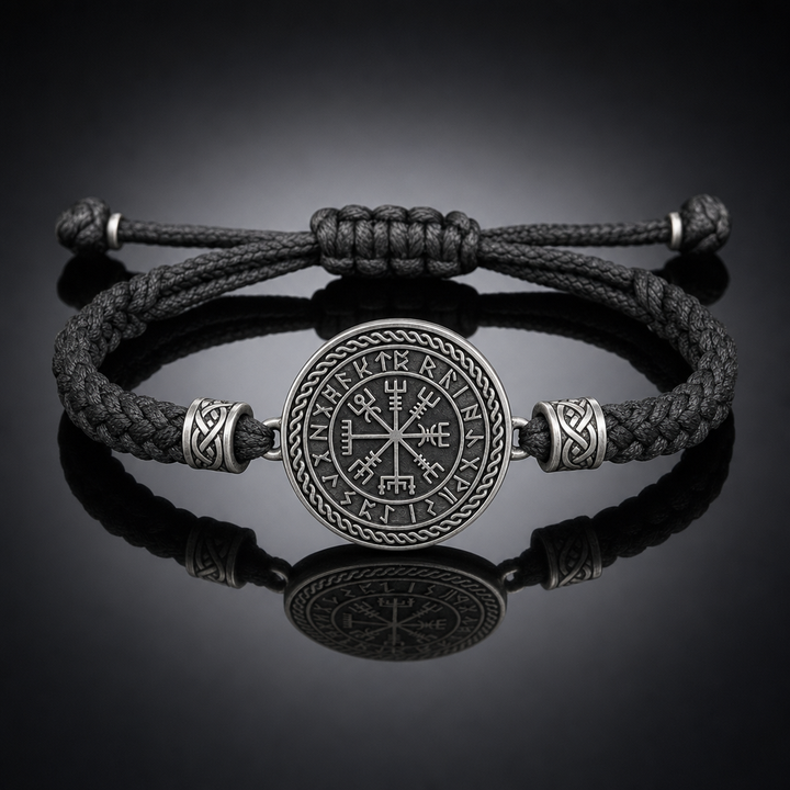 Vegvisir Slider-Knot Cord Bracelet for Men
