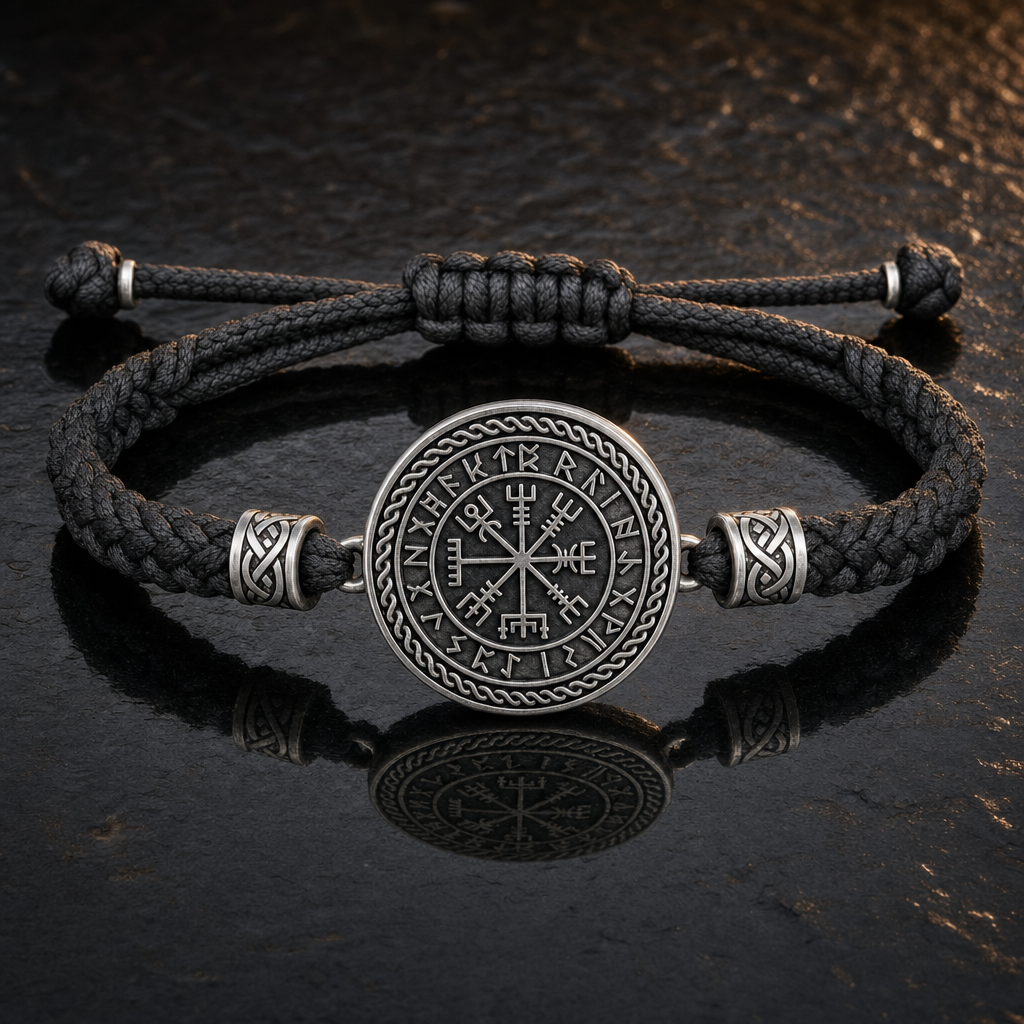 Vegvisir Slider-Knot Cord Bracelet for Men — feature