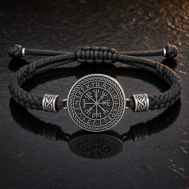 Vegvisir Slider-Knot Cord Bracelet for Men — feature