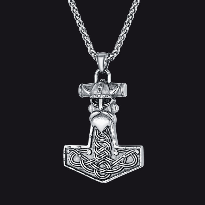 Viking Mjolnir Thor Hammer Necklace Odin Pendant For Men