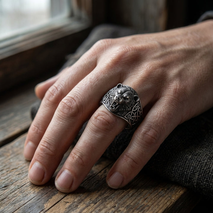Berserker Bear Ring — worn