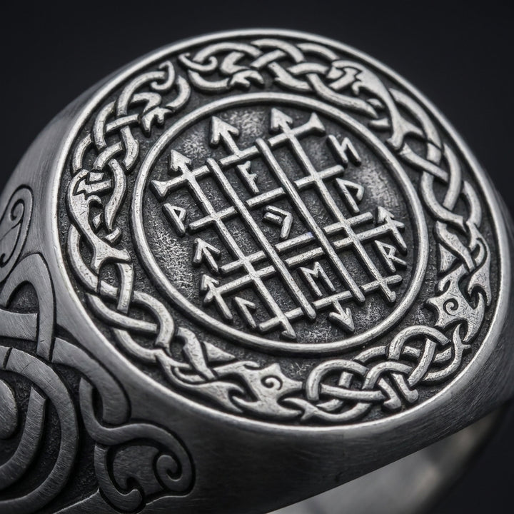 Web of Wyrd Signet Ring — detail