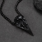 Raven Skull Necklace With Viking Compass for Men 8