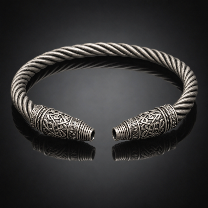Norse Twisted Torc Neck Ring for Men