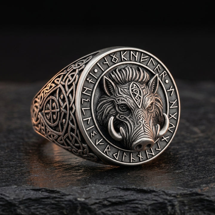 Viking Boar Gullinbursti Ring — feature