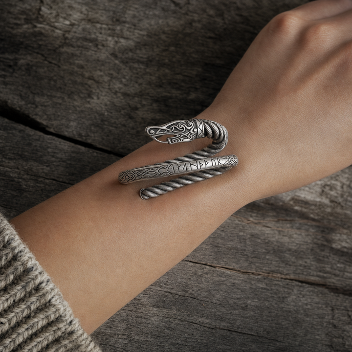 Draupnir Coil Arm Ring Cuff (Ring of Odin) — worn