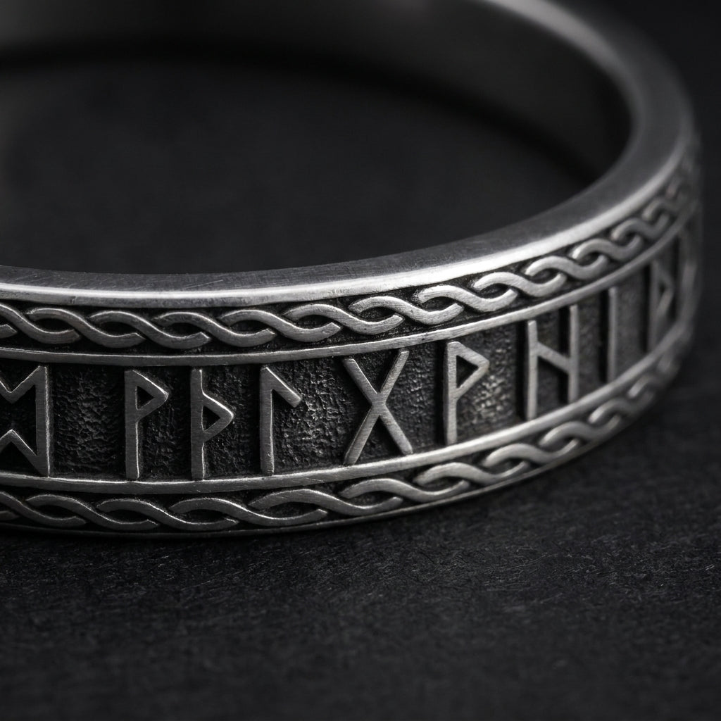 Viking Shieldmaiden Rune Ring — detail
