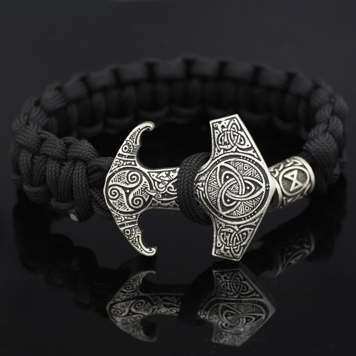 Odin Rune Bead Thor Hammer Mjolnir Bracelet