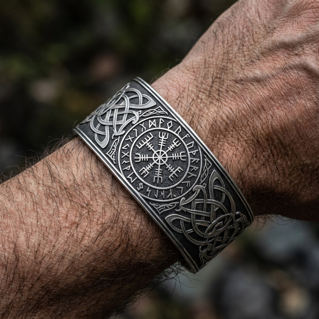 Helm of Awe Cuff Bangle Bracelet — worn