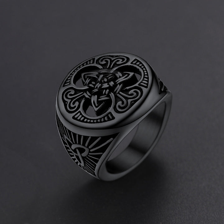 Viking Celtic Knot Signet Ring for Men