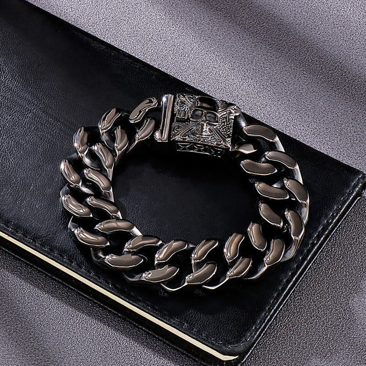 Skull Clasp Cuban Bracelet