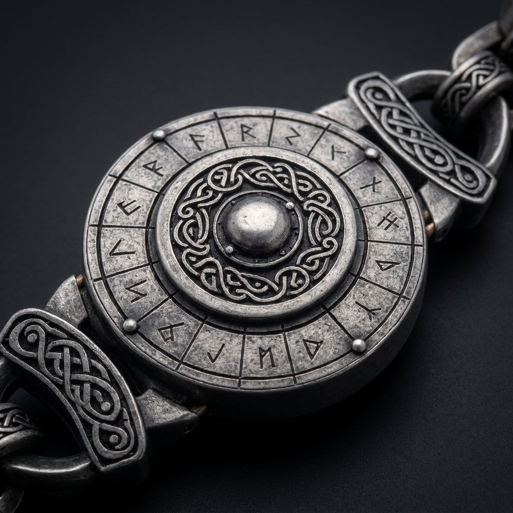 Viking Shield Wall Chain Bracelet — detail