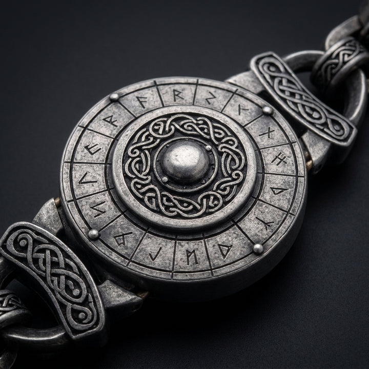 Viking Shield Wall Chain Bracelet — detail