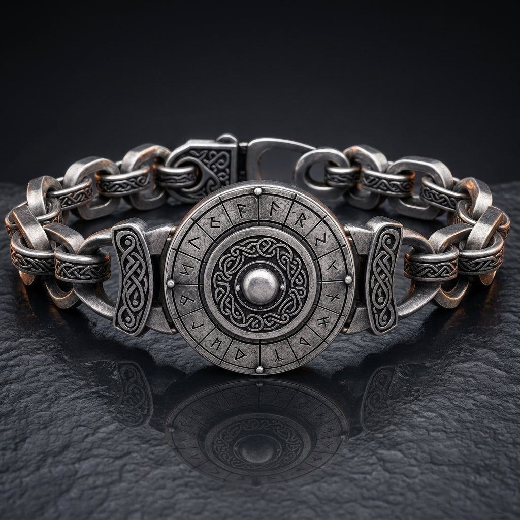 Viking Shield Wall Chain Bracelet — feature