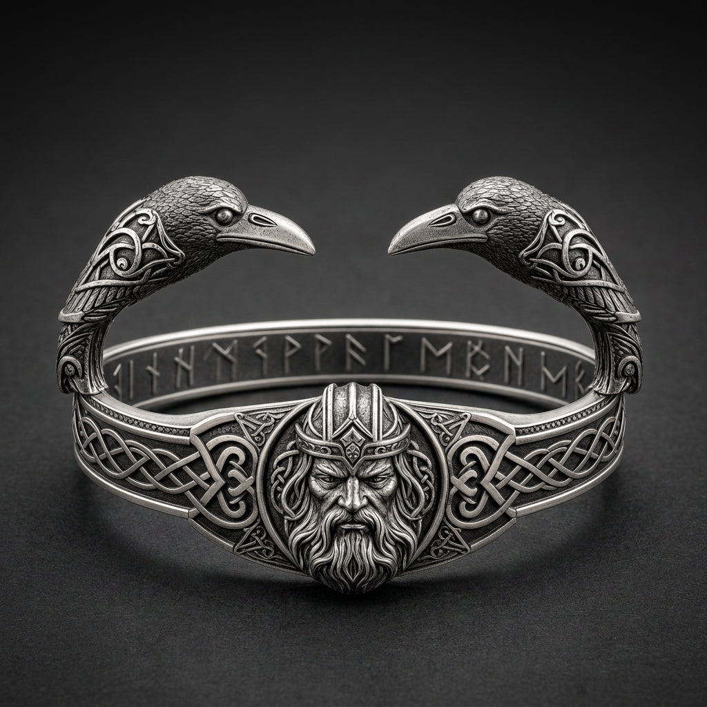 Odin Allfather Cuff Bangle — detail