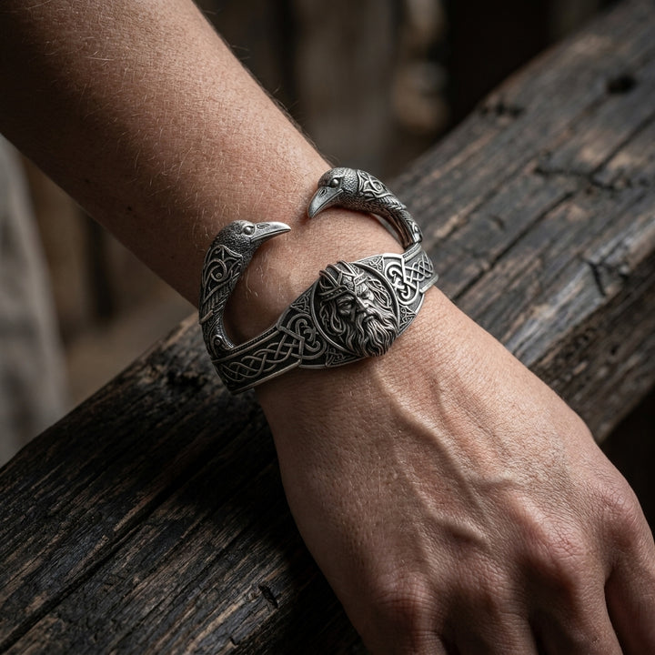 Odin Allfather Cuff Bangle — worn