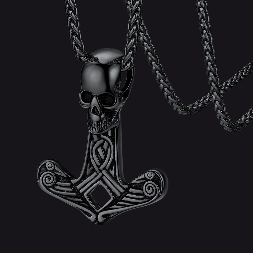 Flash Sale Viking Skull Spear Pendant Necklace for Men