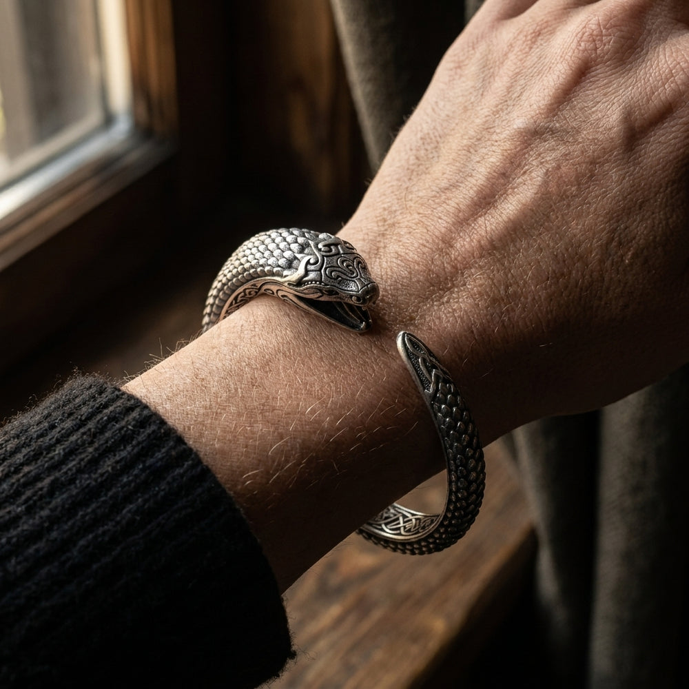 Jörmungandr Serpent Arm Ring Cuff — worn