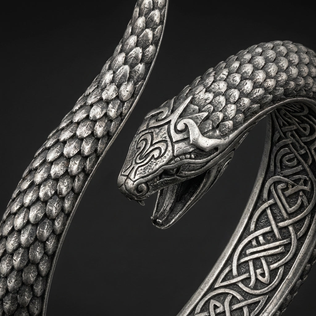 Jörmungandr Serpent Arm Ring Cuff — detail