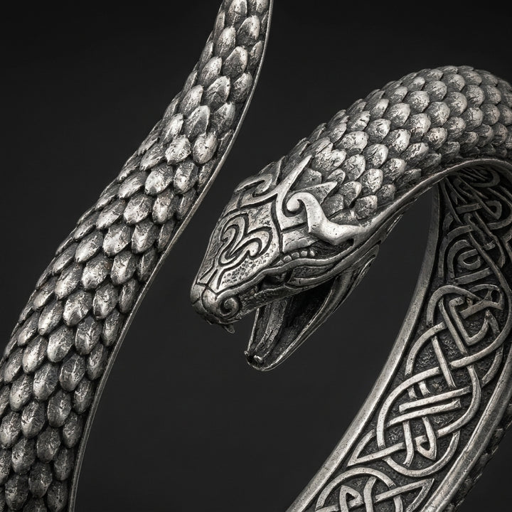 Jörmungandr Serpent Arm Ring Cuff — detail