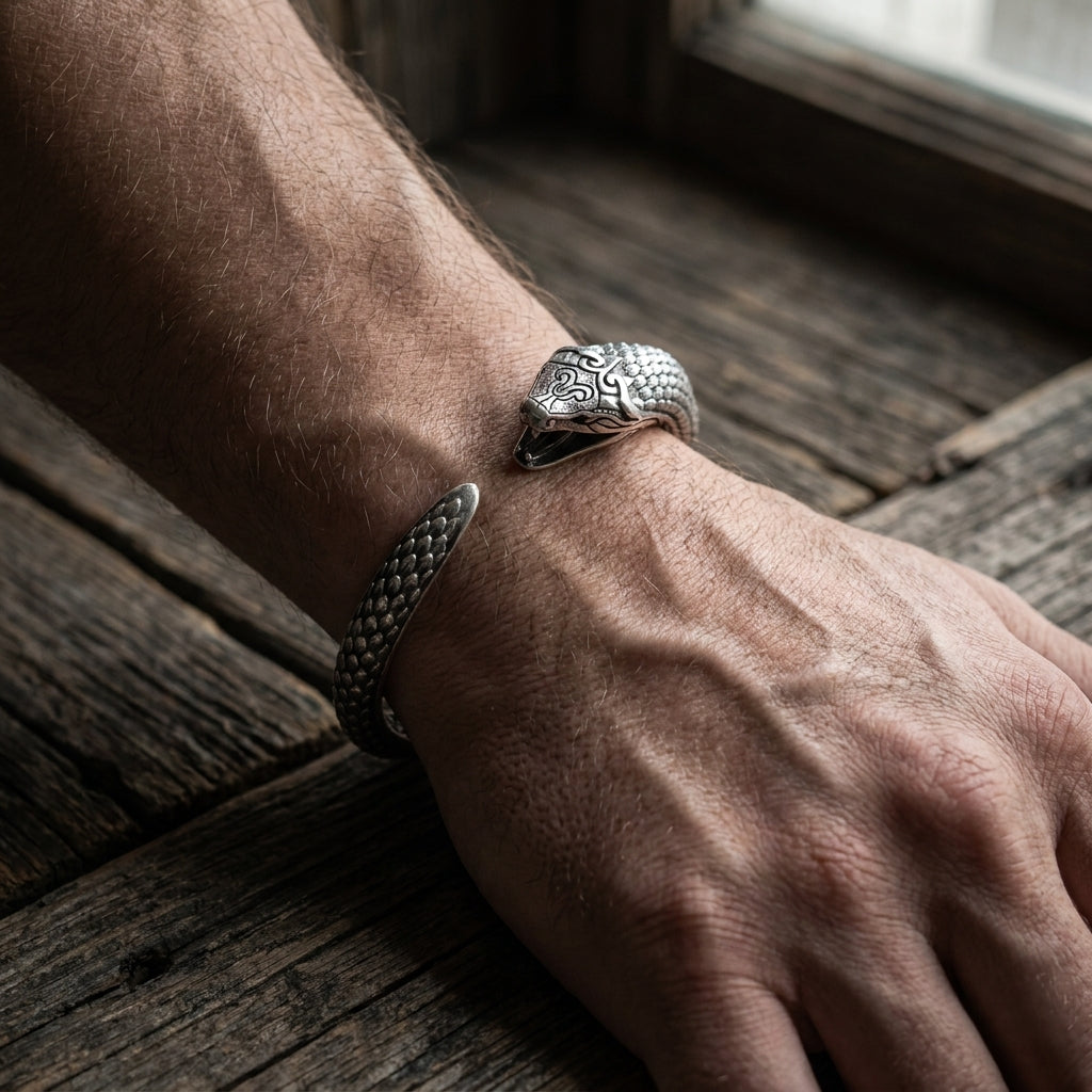 Jörmungandr Serpent Arm Ring Cuff — worn