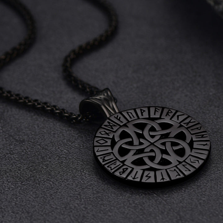 Irish Celtic Knot Necklace with Viking Runes For Men