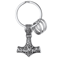 Norse Viking Thor Hammer Mjolnir Keychain for Men
