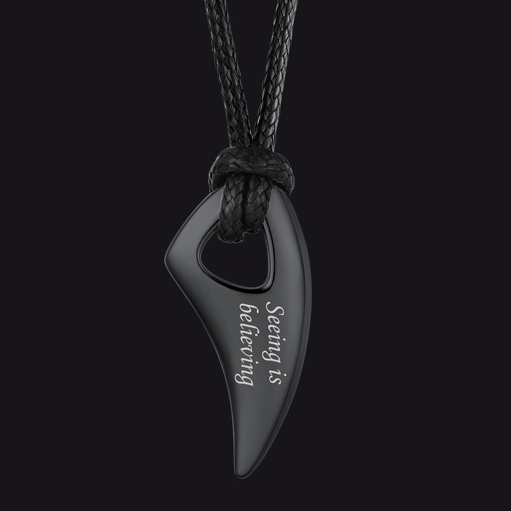 Norse Viking Wolf Tooth Spear Pendant Necklace for Men