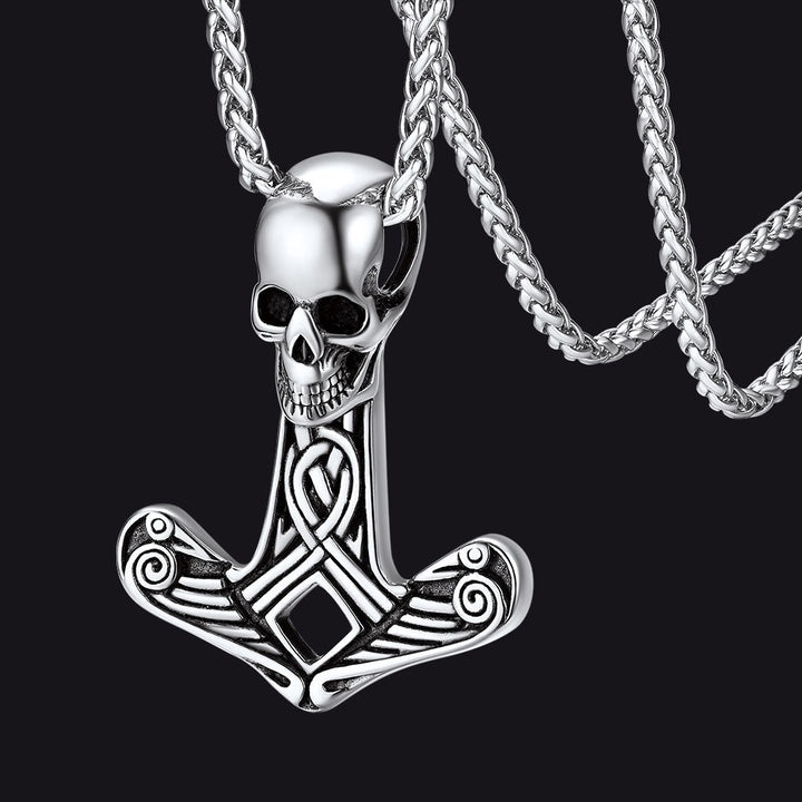 Flash Sale Viking Skull Spear Pendant Necklace for Men