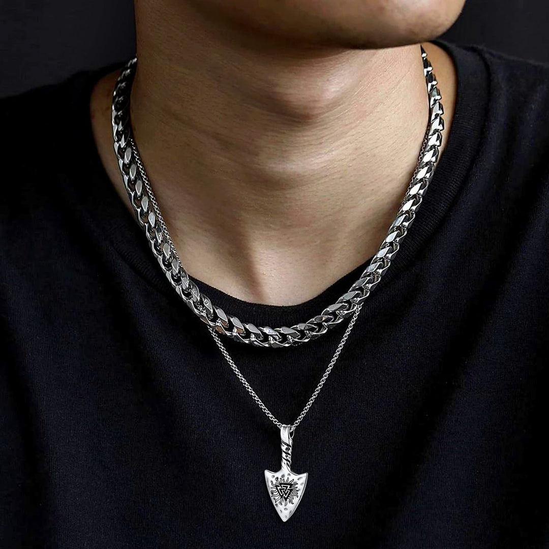 Flash Sale Viking Gungnir Necklace with Valknut Amulet Jewelry for Men
