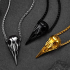 Raven Skull Necklace With Viking Compass for Men 4
