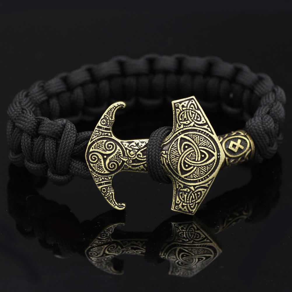 Odin Rune Bead Thor Hammer Mjolnir Bracelet