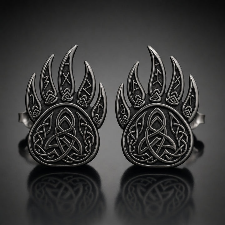 Berserker Bear Claw Stud Earrings — detail