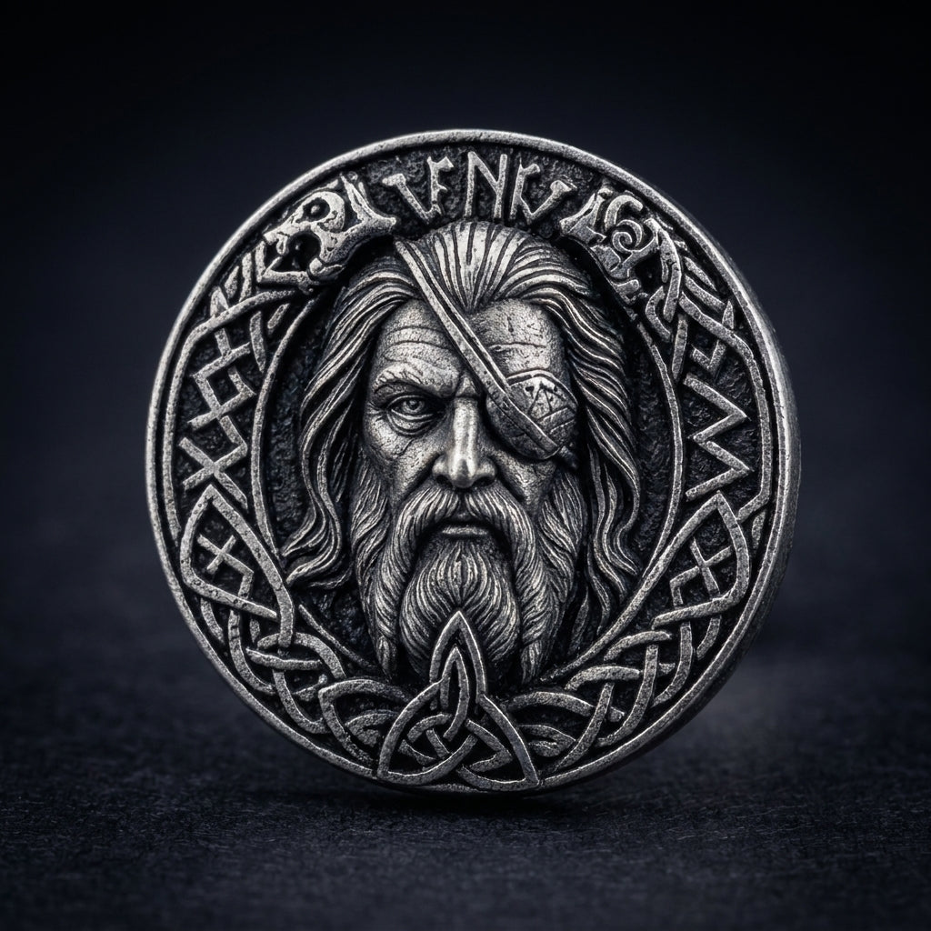 Odin Allfather Stud Earrings — detail