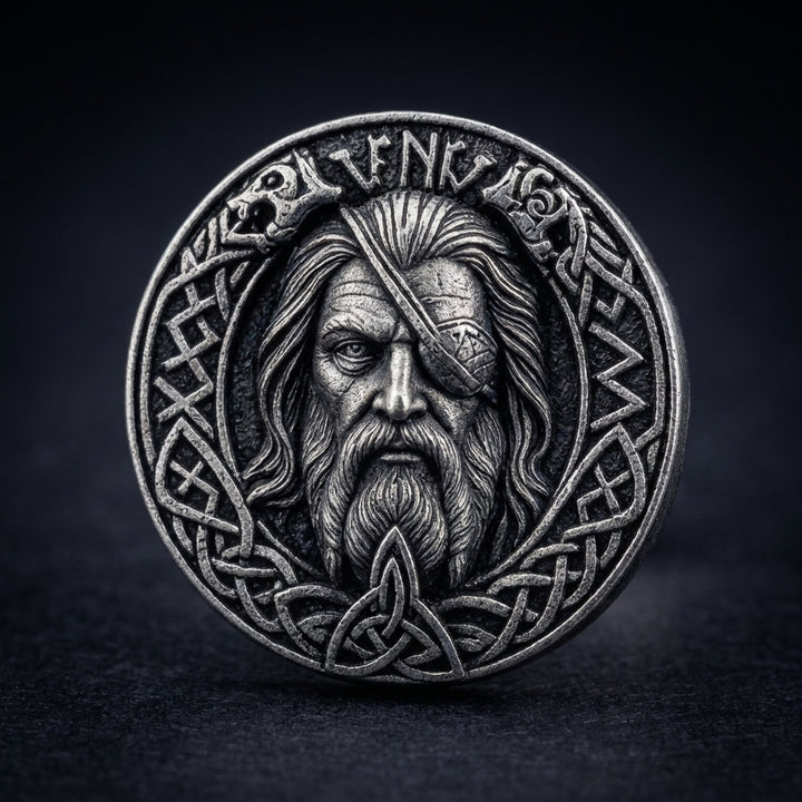 Odin Allfather Stud Earrings — detail