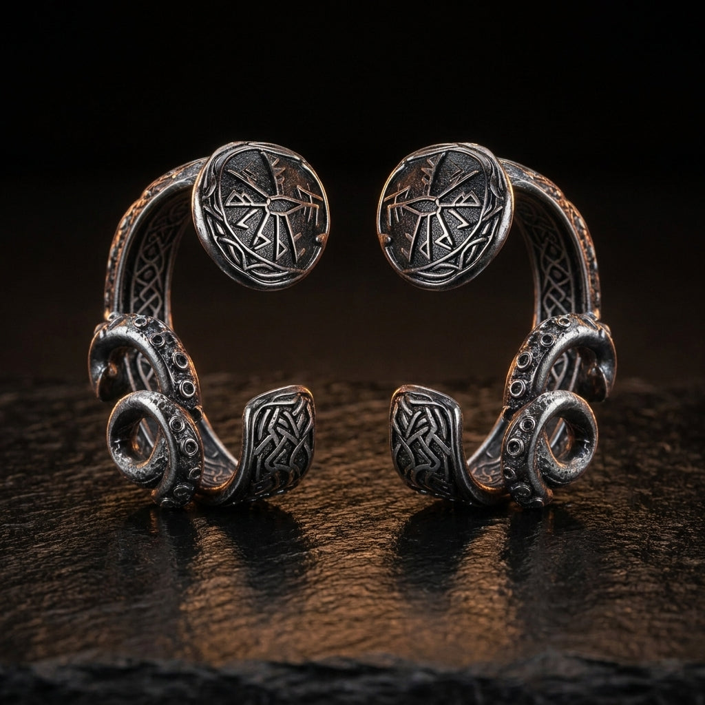 Norse Kraken Tentacle Ear Cuff Earrings — feature
