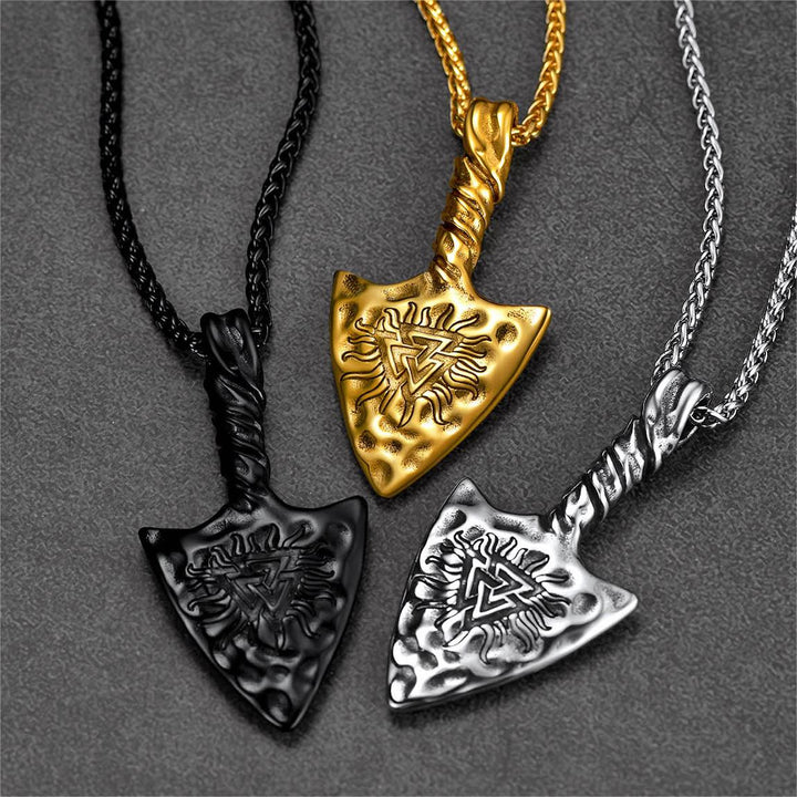 Flash Sale Viking Gungnir Necklace with Valknut Amulet Jewelry for Men