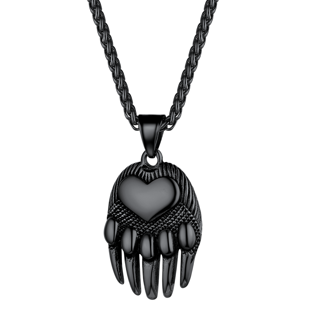Viking Bear Paw Pendant Necklace Jewelry for Men