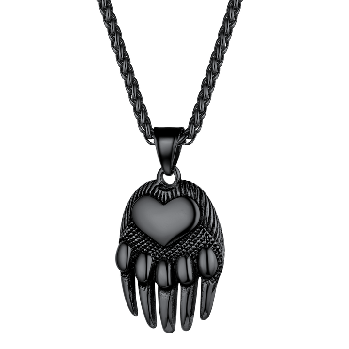 Viking Bear Paw Pendant Necklace Jewelry for Men