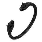 Viking Wolf Head Arm Ring Cuff Bracelet For Men 5